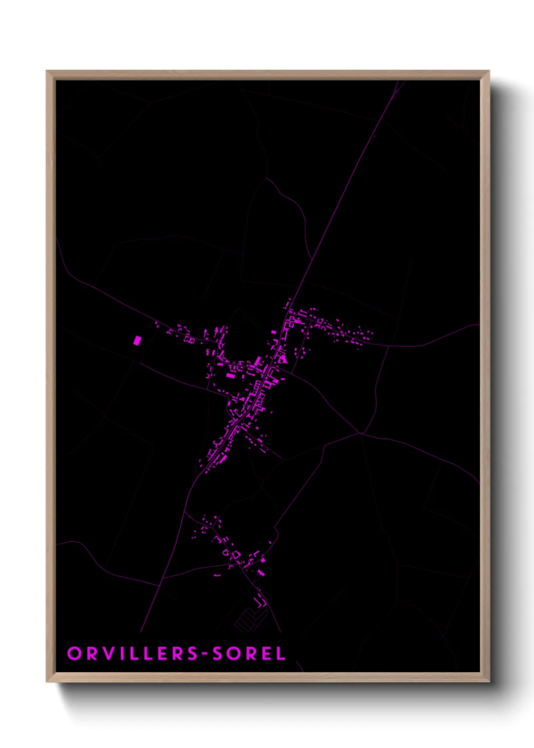 Une affiche de carte sur Orvillers-Sorel