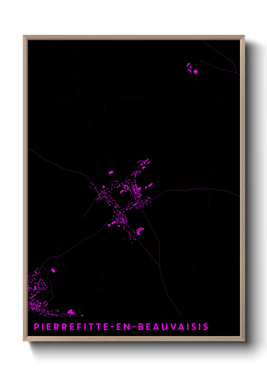 Une affiche de carte sur Pierrefitte-en-Beauvaisis