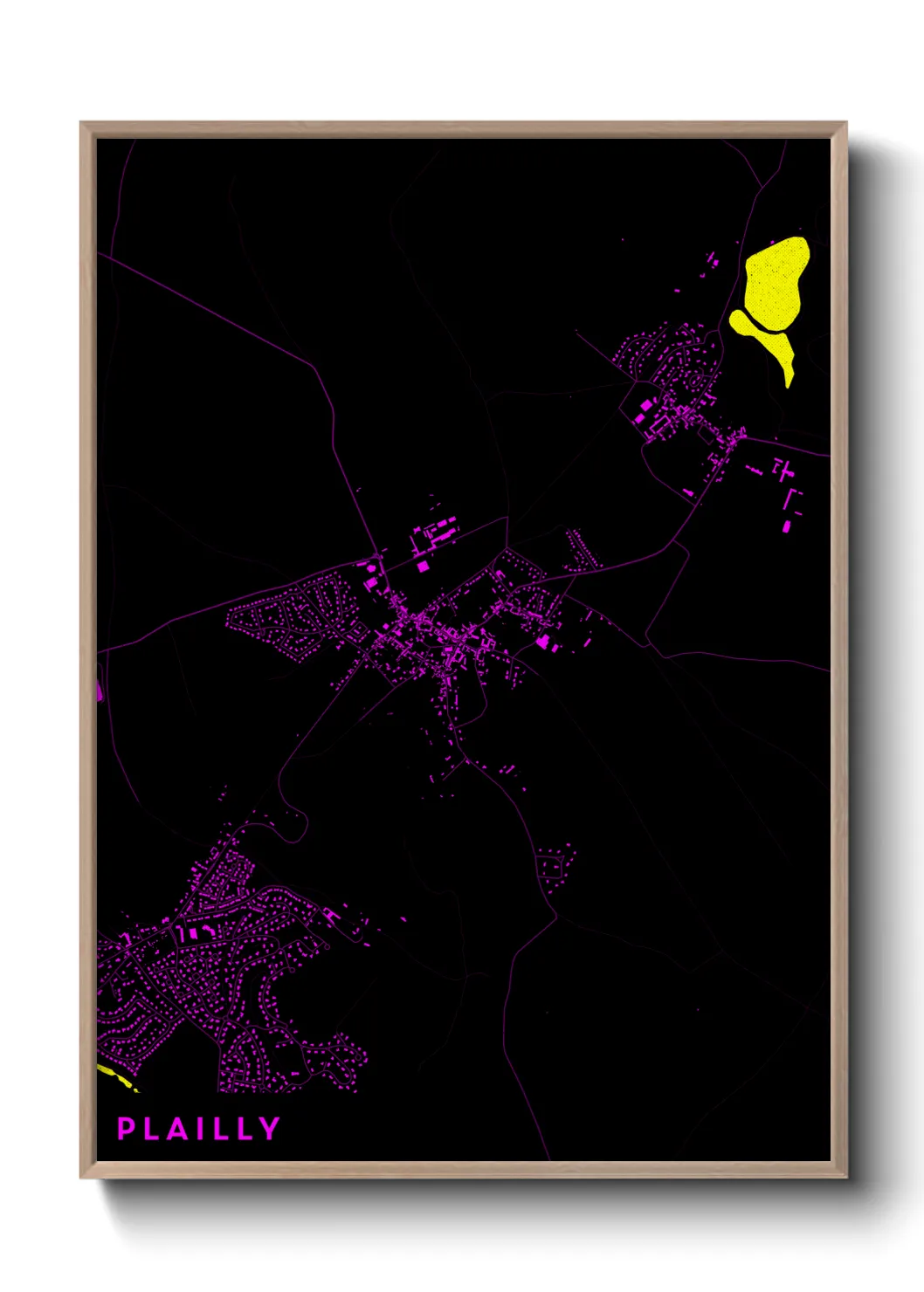 Une affiche de carte sur Plailly