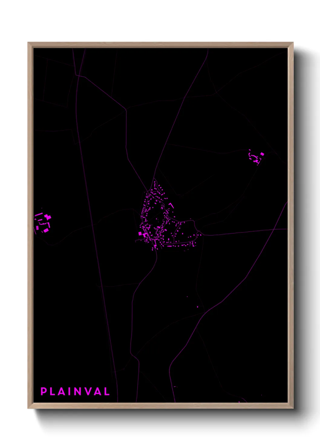 Une affiche de carte sur Plainval