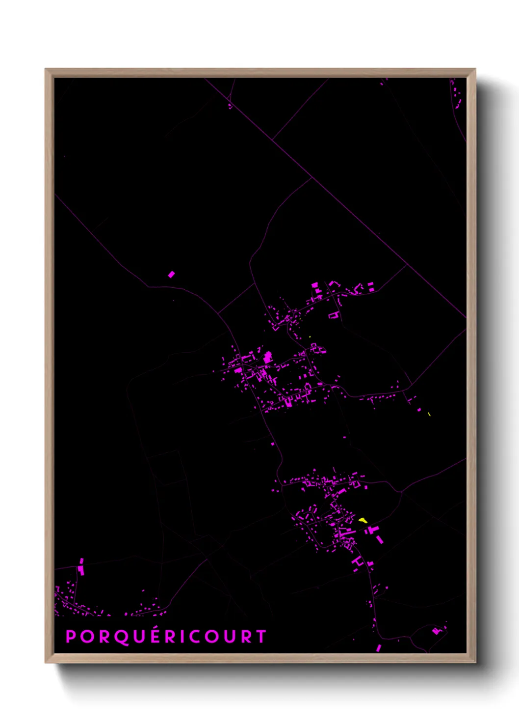 Une affiche de carte sur Porquéricourt