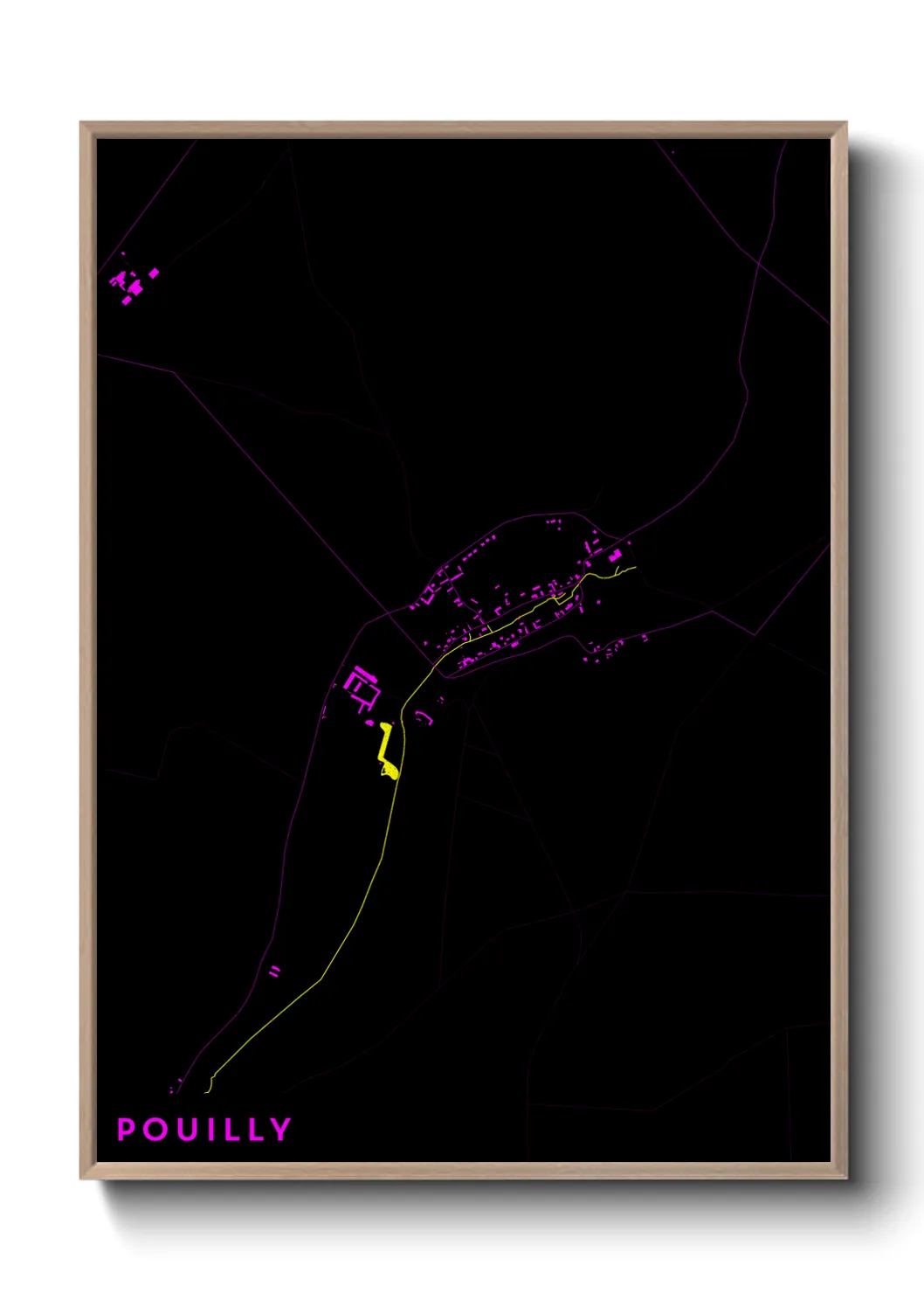 Une affiche de carte sur Pouilly