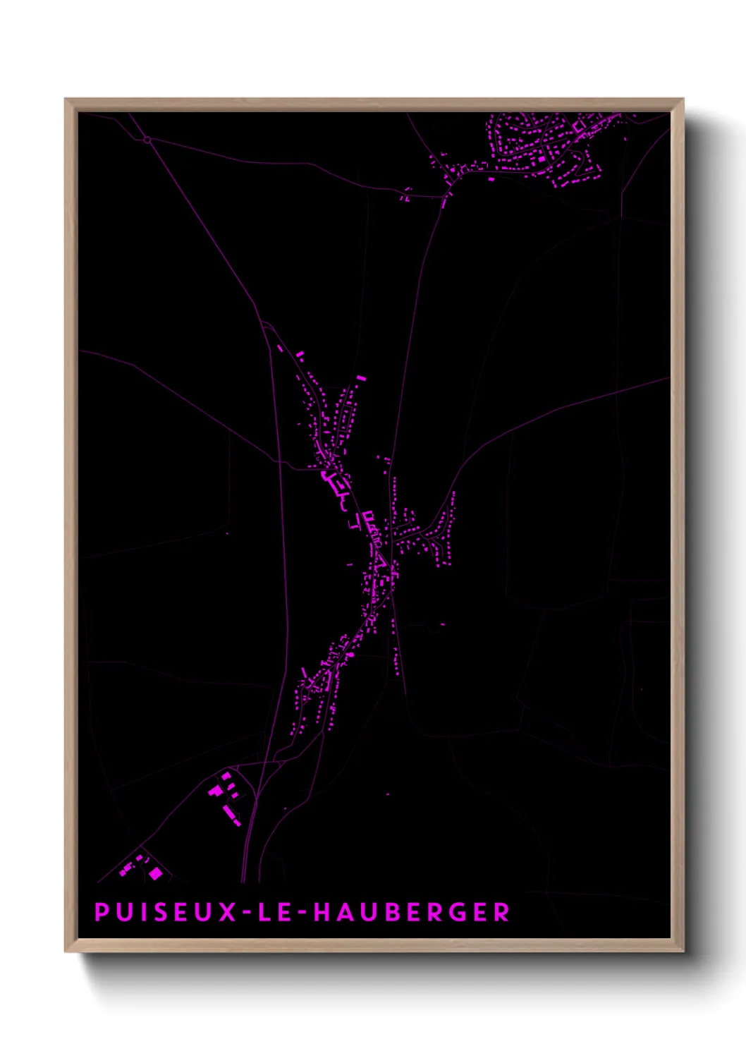 Une affiche de carte sur Puiseux-le-Hauberger