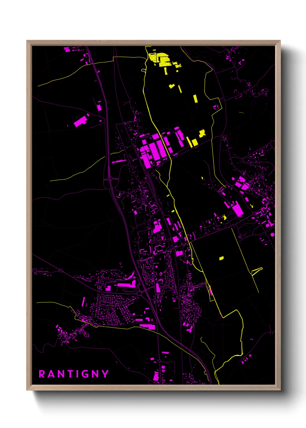 Une affiche de carte sur Rantigny