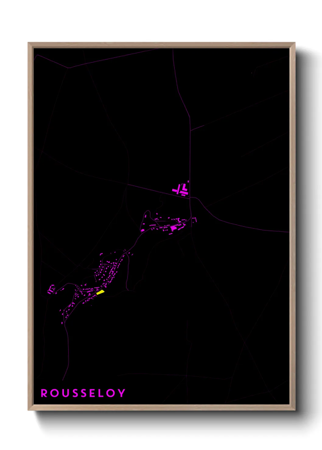 Une affiche de carte sur Rousseloy