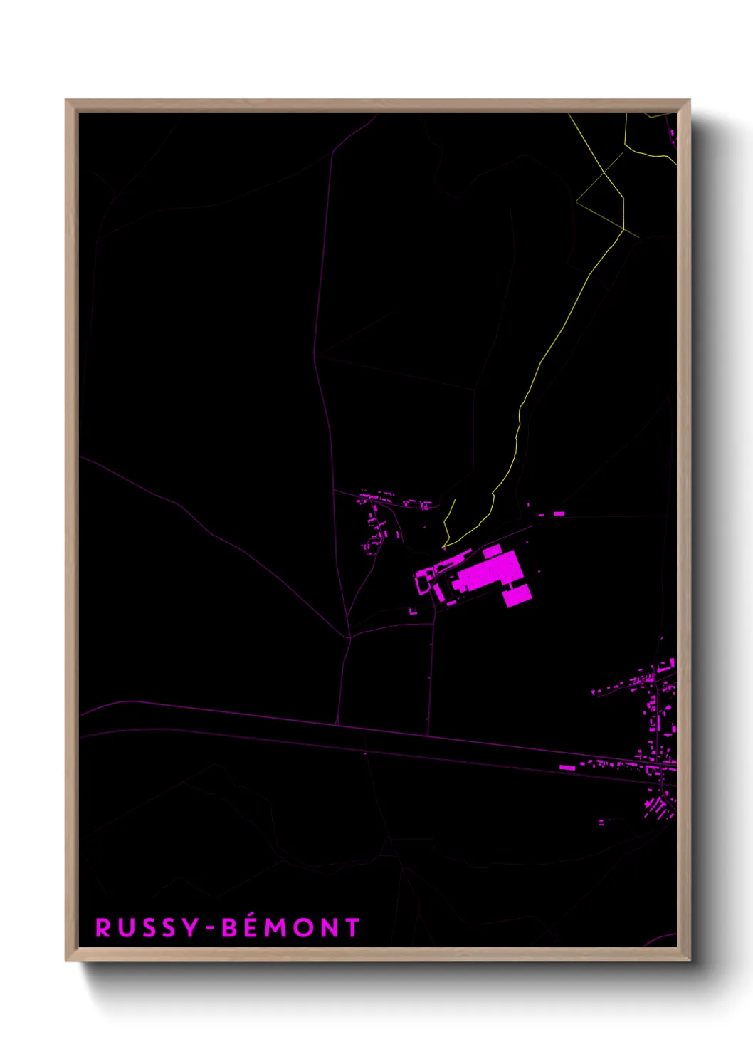 Une affiche de carte sur Russy-Bémont