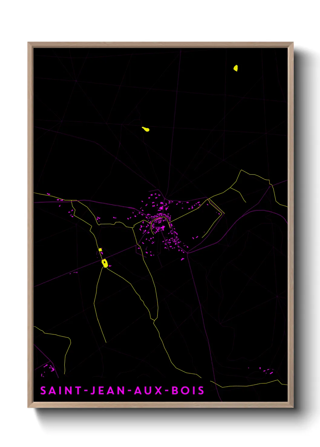 Une affiche de carte sur Saint-Jean-aux-Bois
