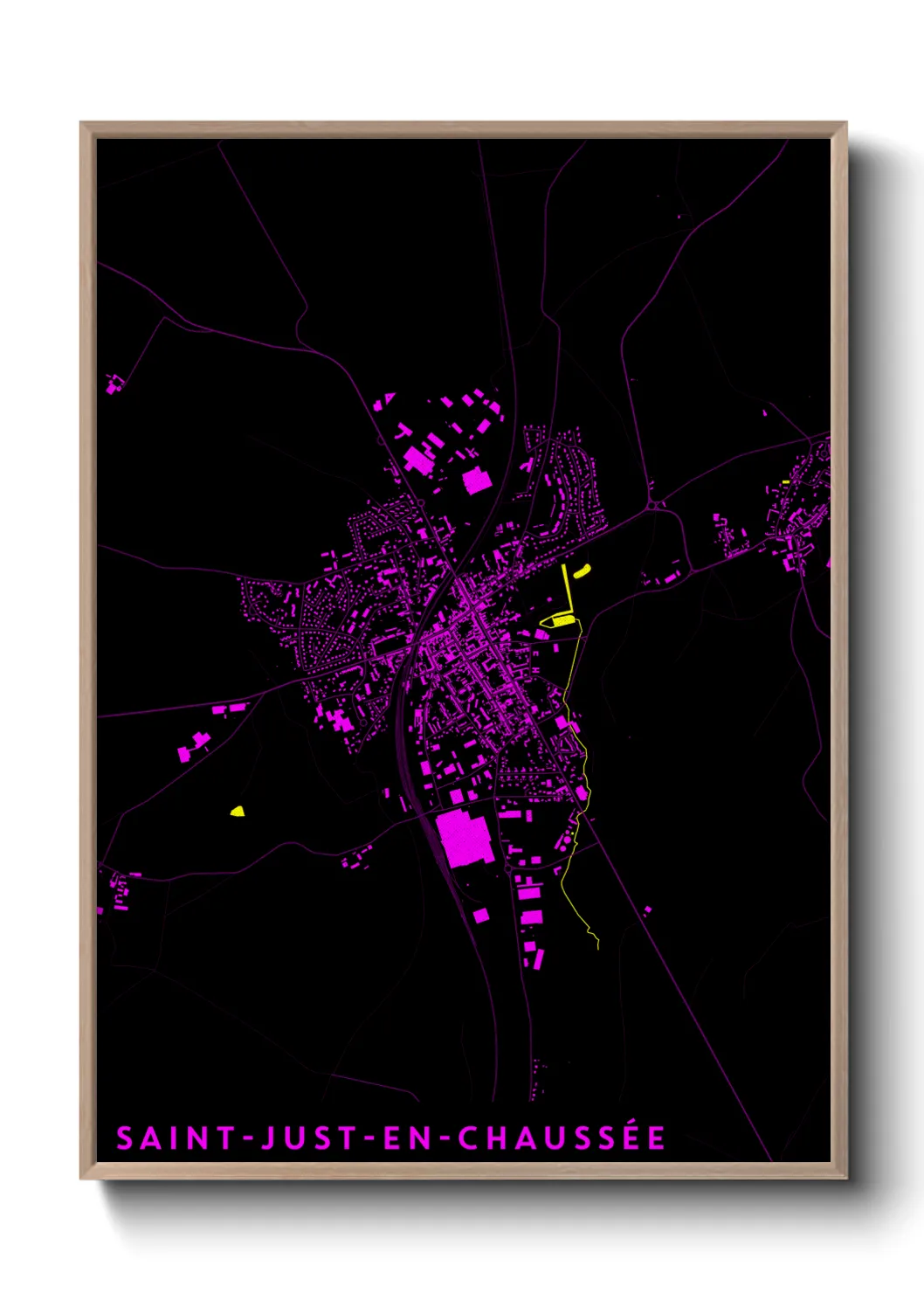 Une affiche de carte sur Saint-Just-en-Chaussée