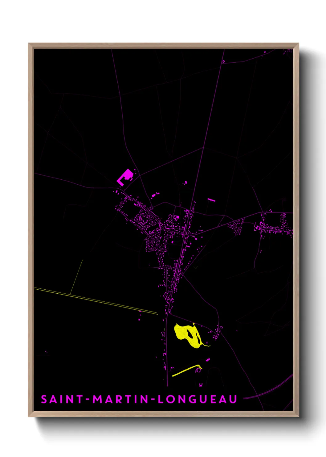 Une affiche de carte sur Saint-Martin-Longueau