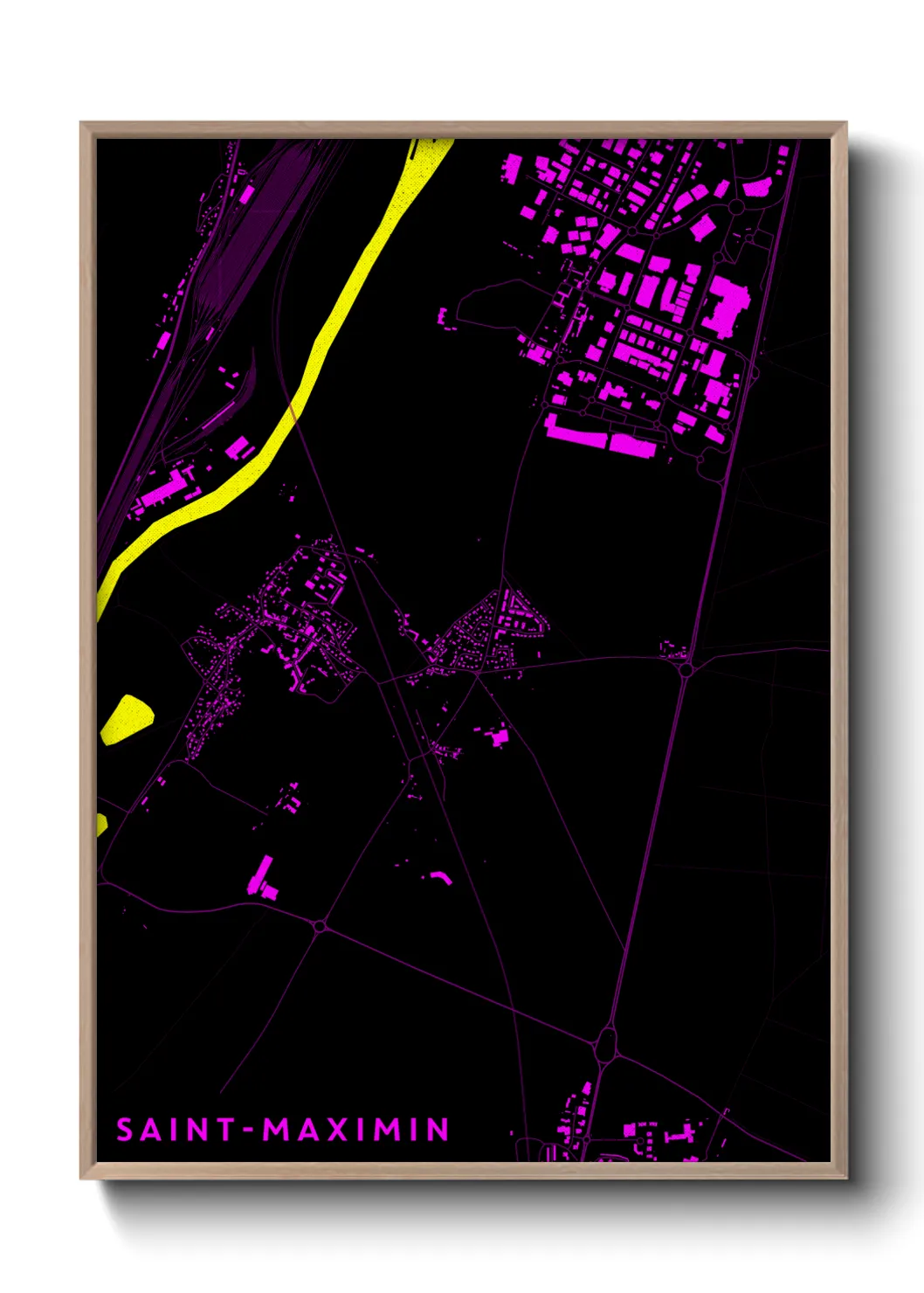 Une affiche de carte sur Saint-Maximin