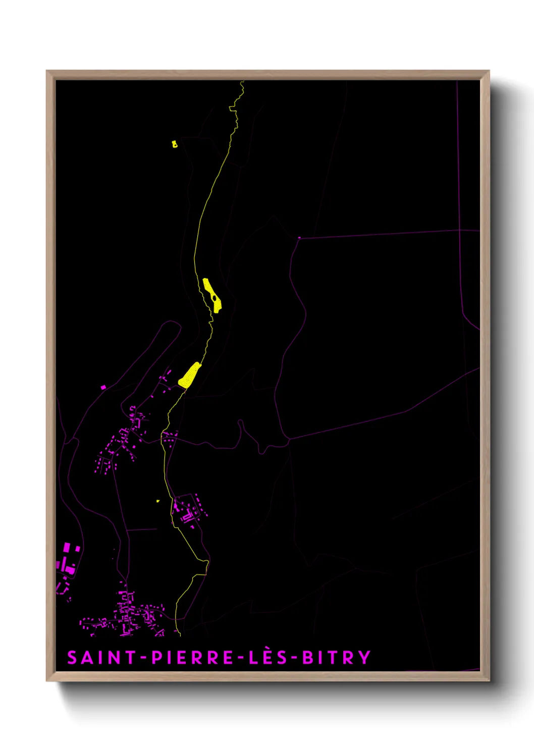 Une affiche de carte sur Saint-Pierre-lès-Bitry
