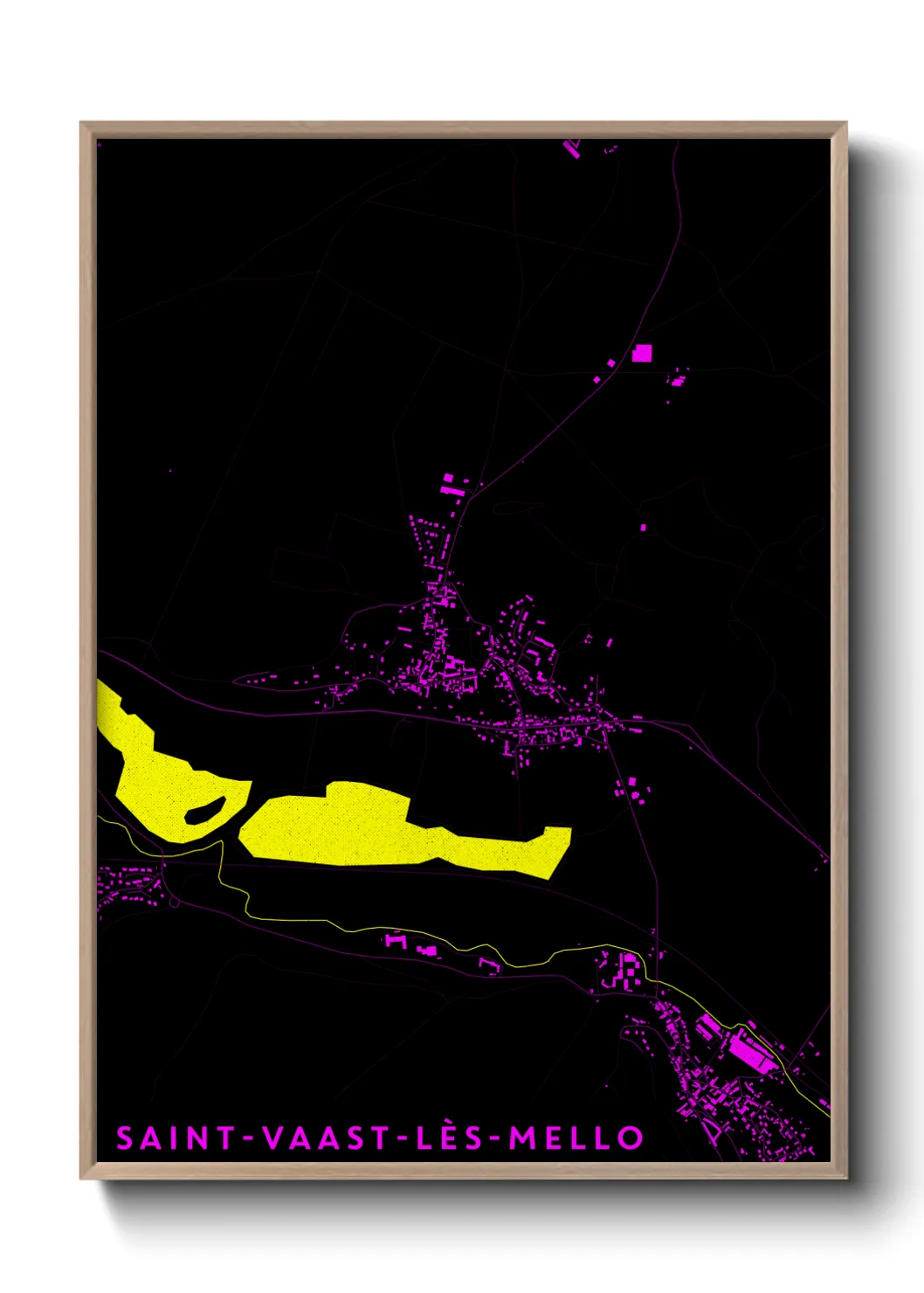 Une affiche de carte sur Saint-Vaast-lès-Mello