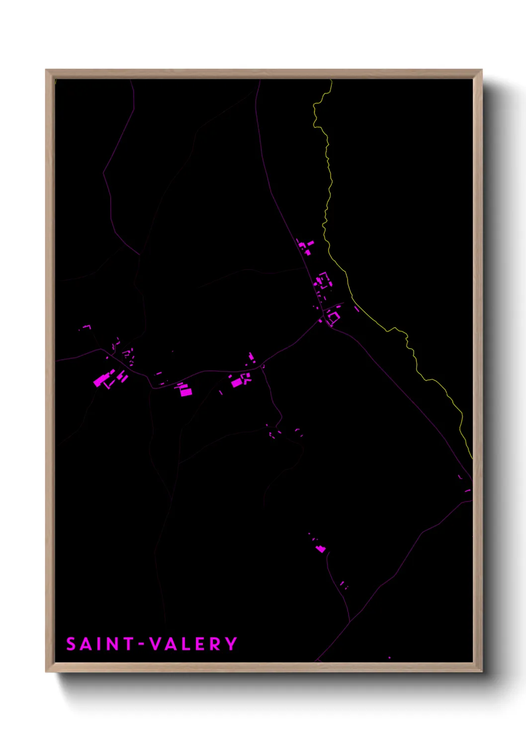 Une affiche de carte sur Saint-Valery