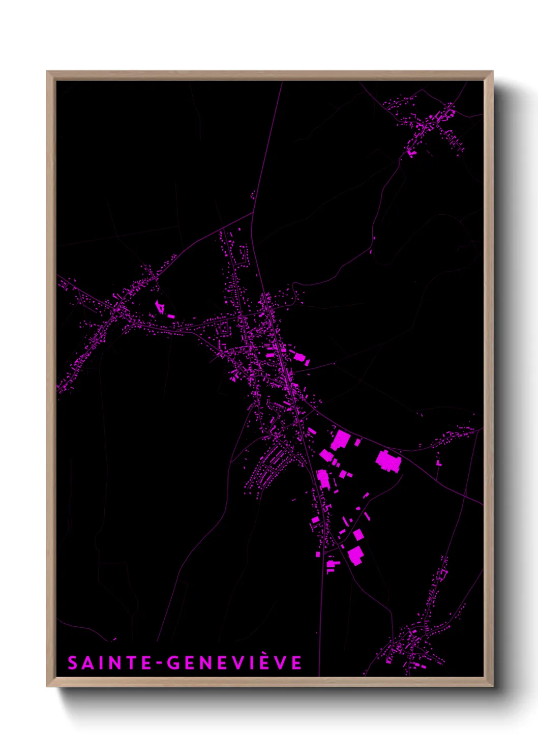Une affiche de carte sur Sainte-Geneviève