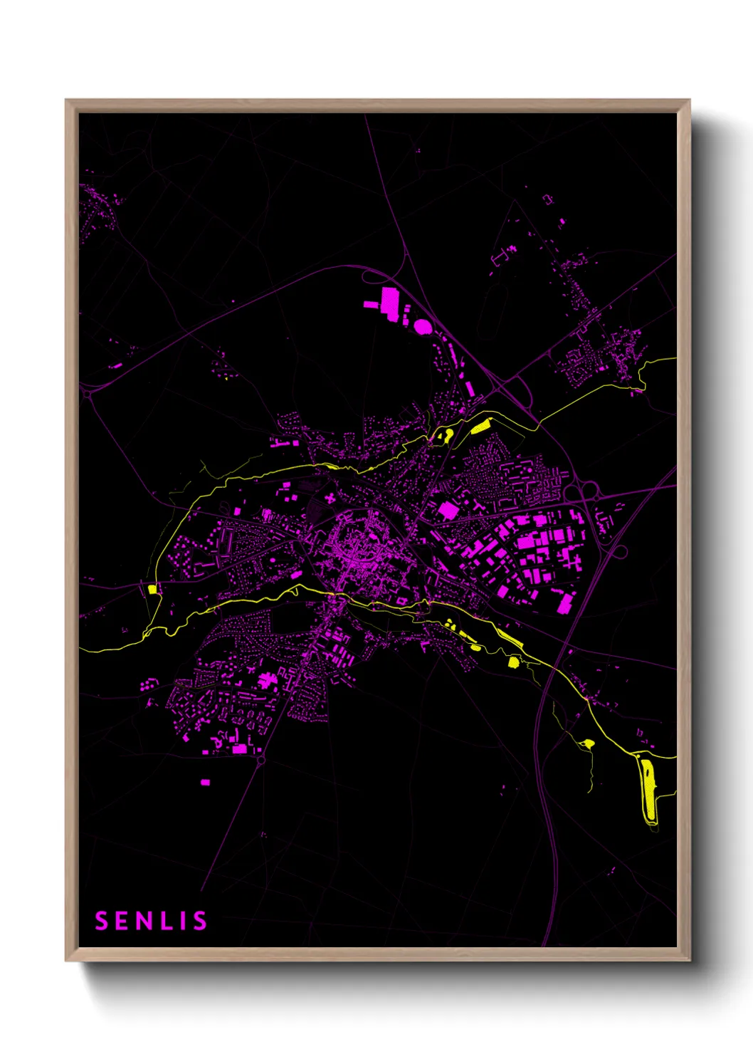Une affiche de carte sur Senlis