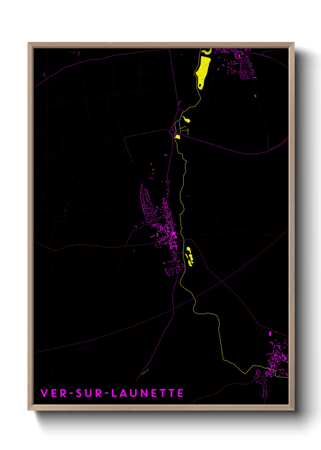 Une affiche de carte sur Ver-sur-Launette