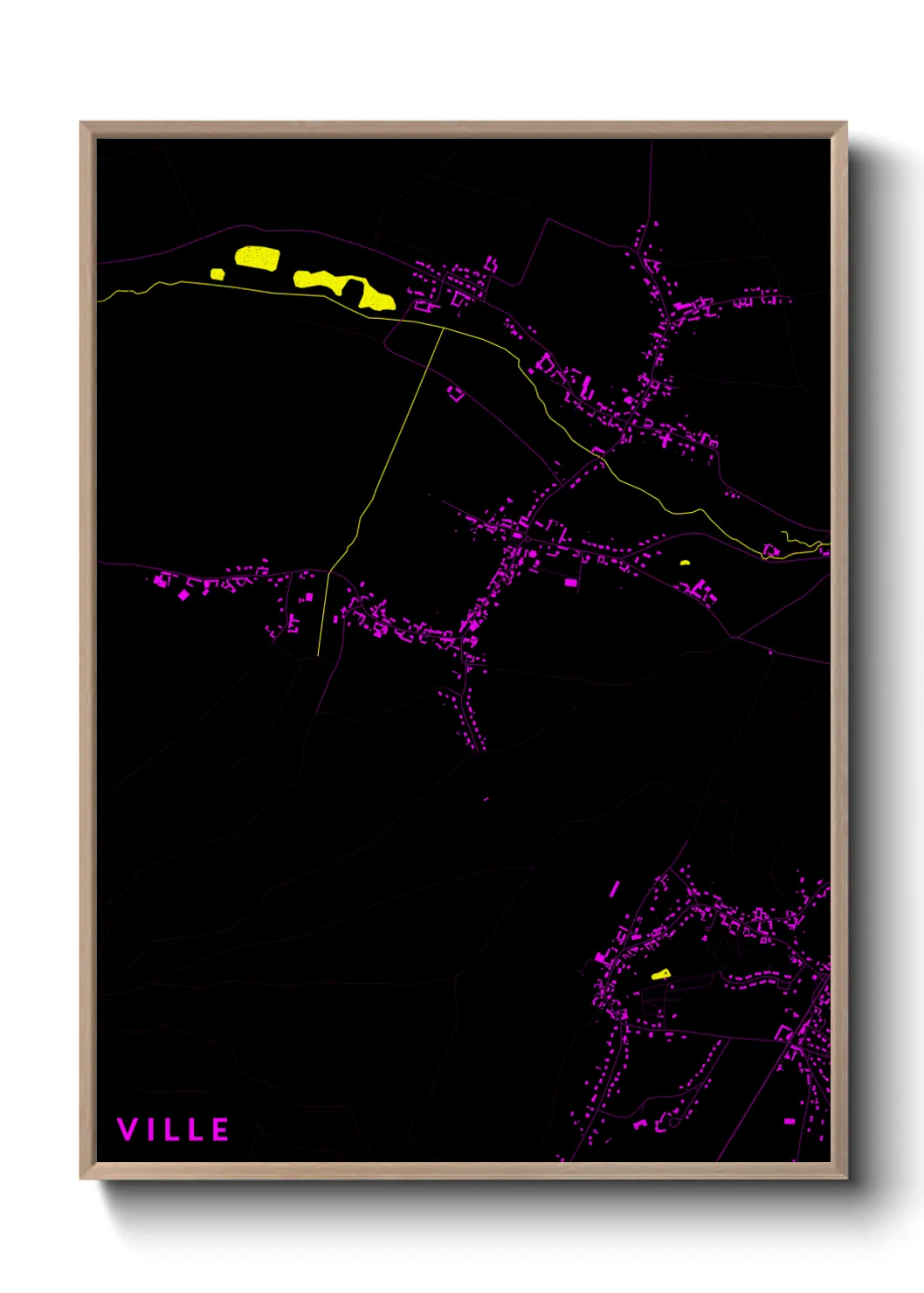 Une affiche de carte sur Ville