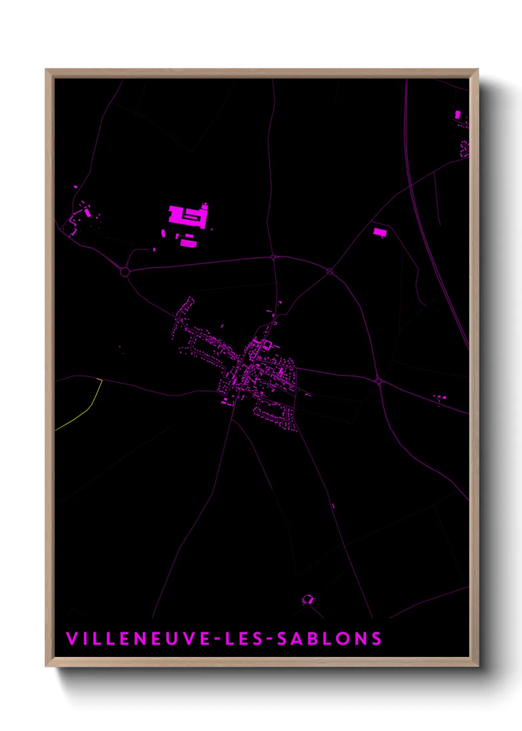 Une affiche de carte sur Villeneuve-les-Sablons