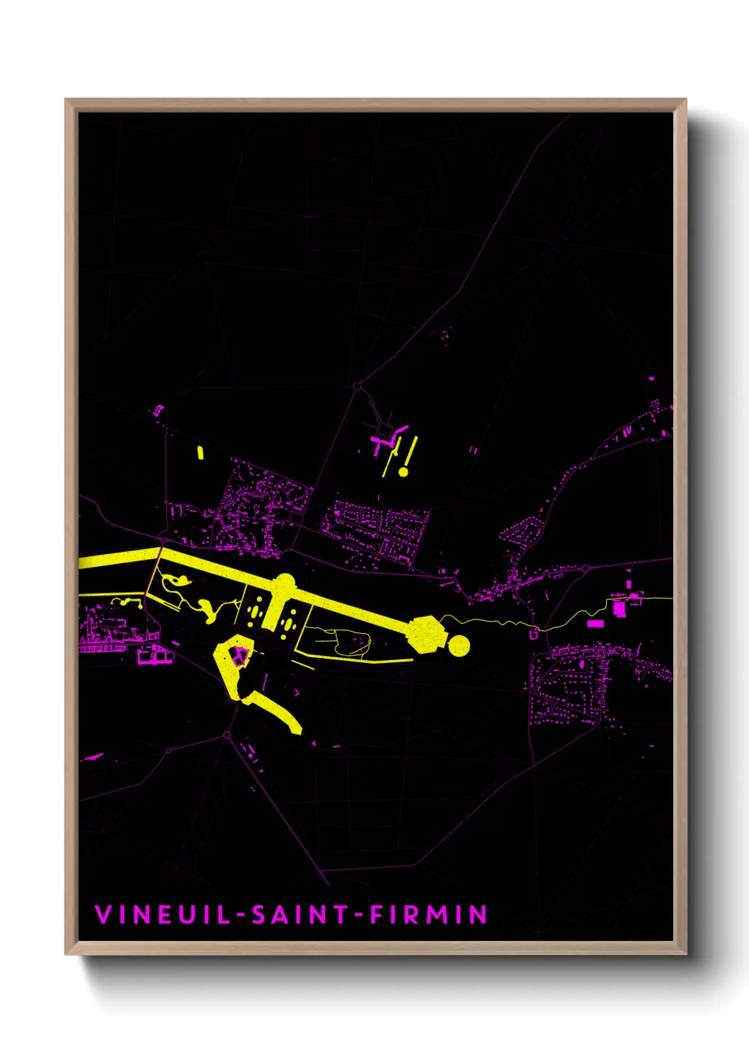 Une affiche de carte sur Vineuil-Saint-Firmin