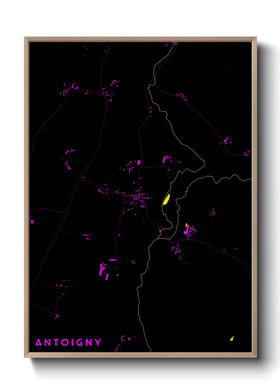 Une affiche de carte sur Antoigny