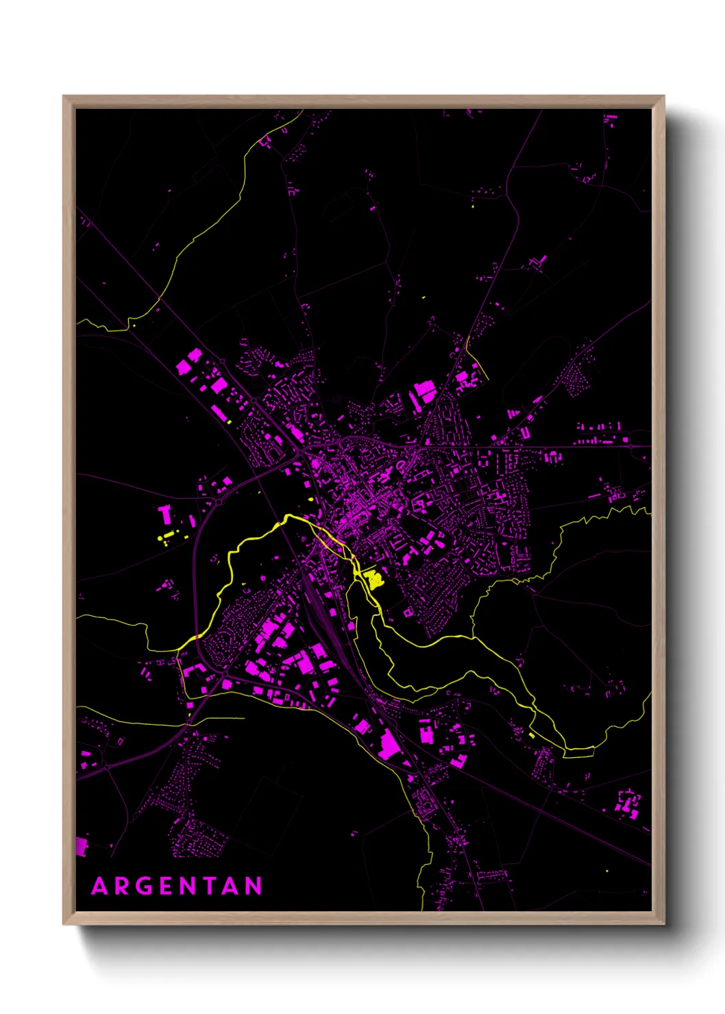 Une affiche de carte sur Argentan