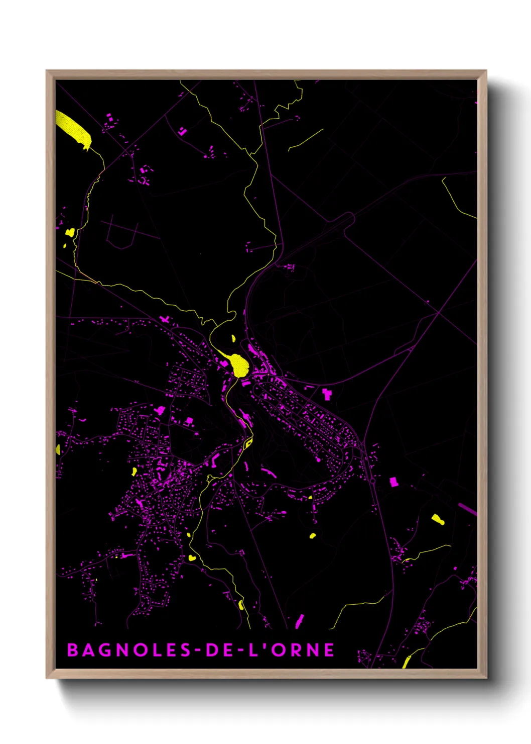 Une affiche de carte sur Bagnoles-de-l'Orne