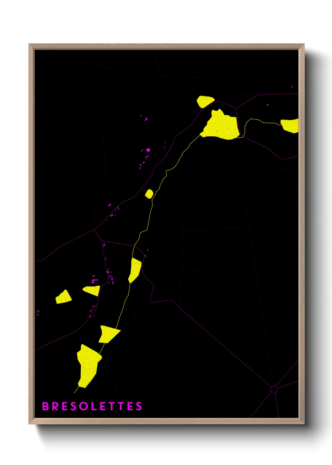 Une affiche de carte sur Bresolettes