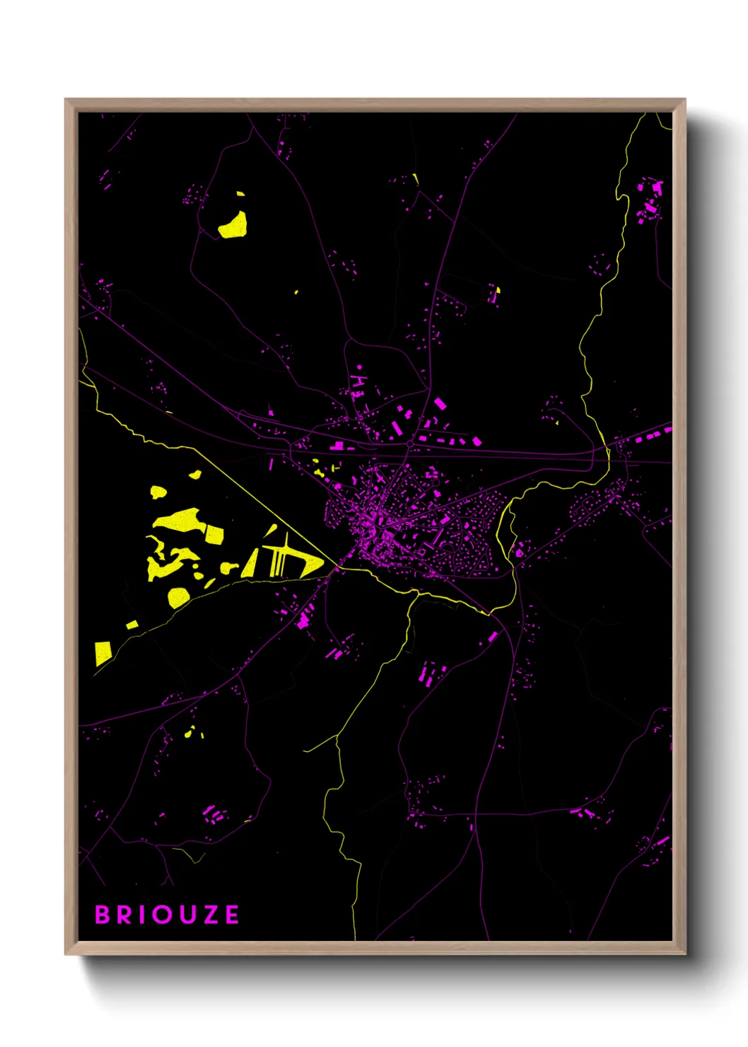 Une affiche de carte sur Briouze