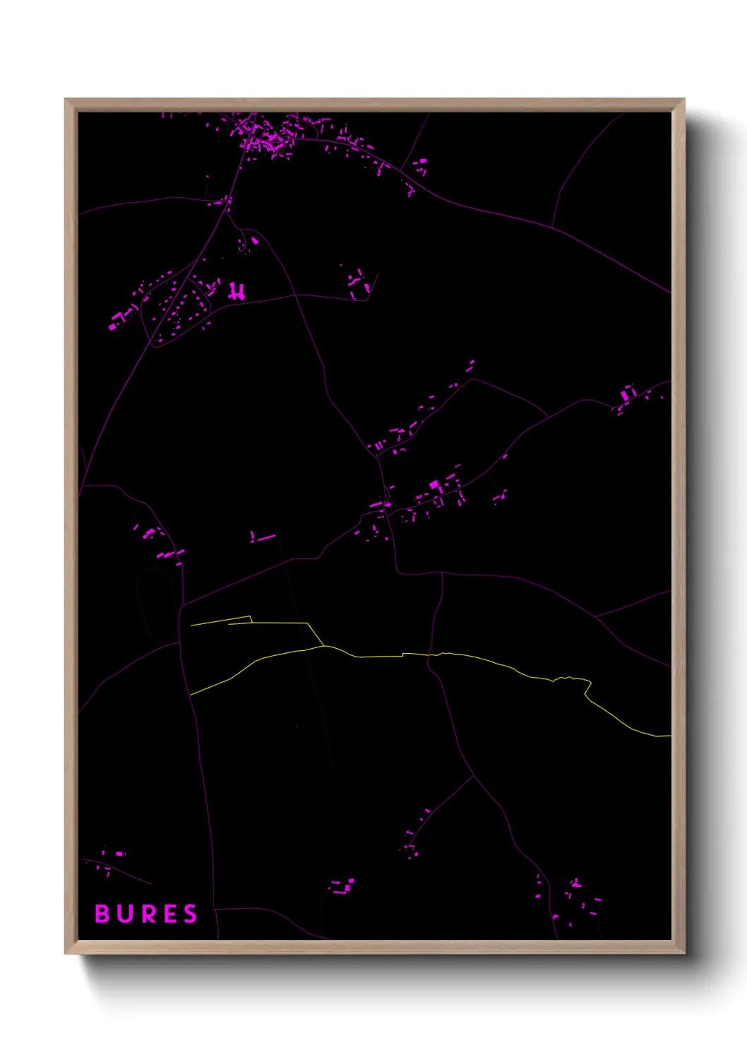 Une affiche de carte sur Bures