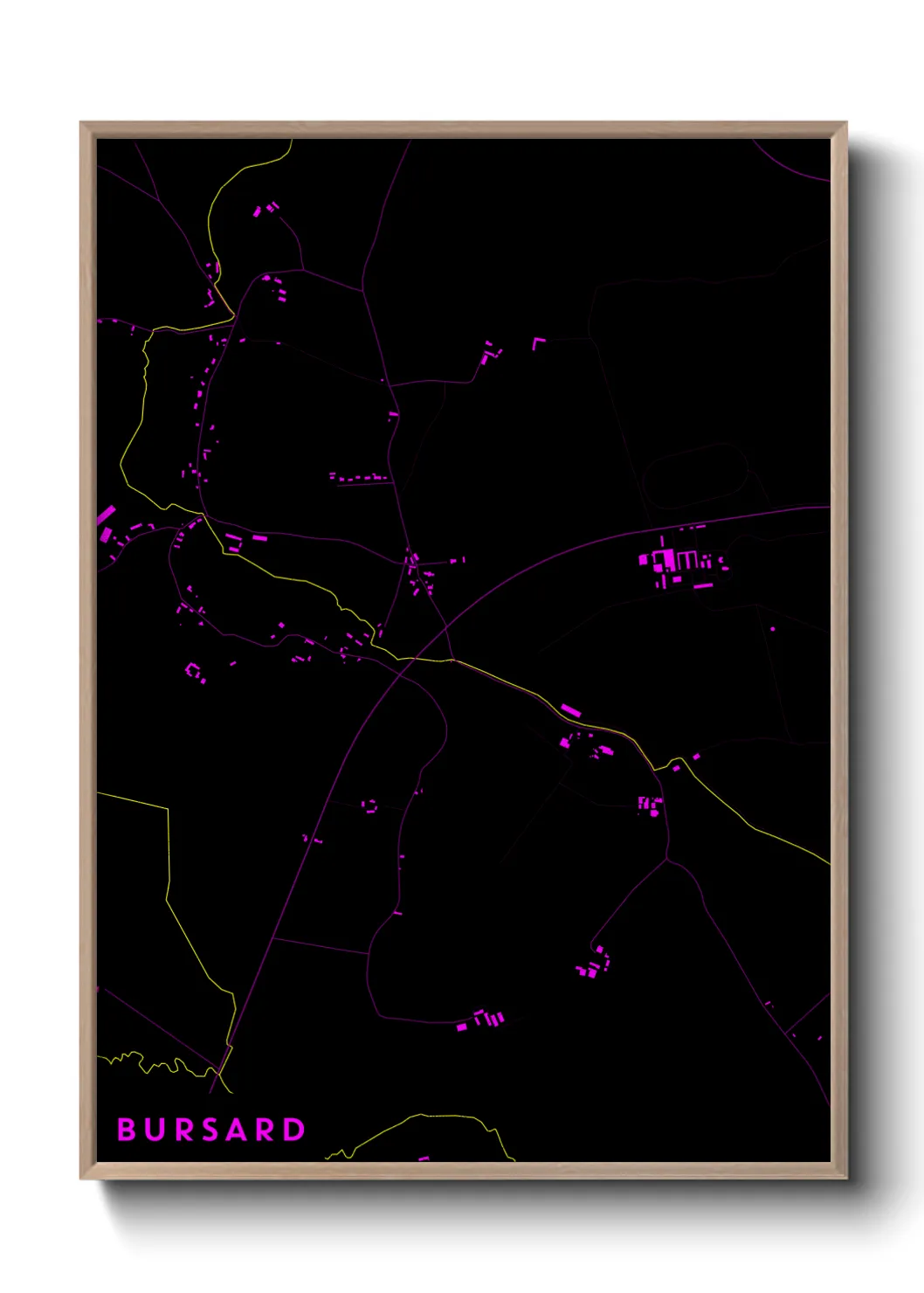 Une affiche de carte sur Bursard