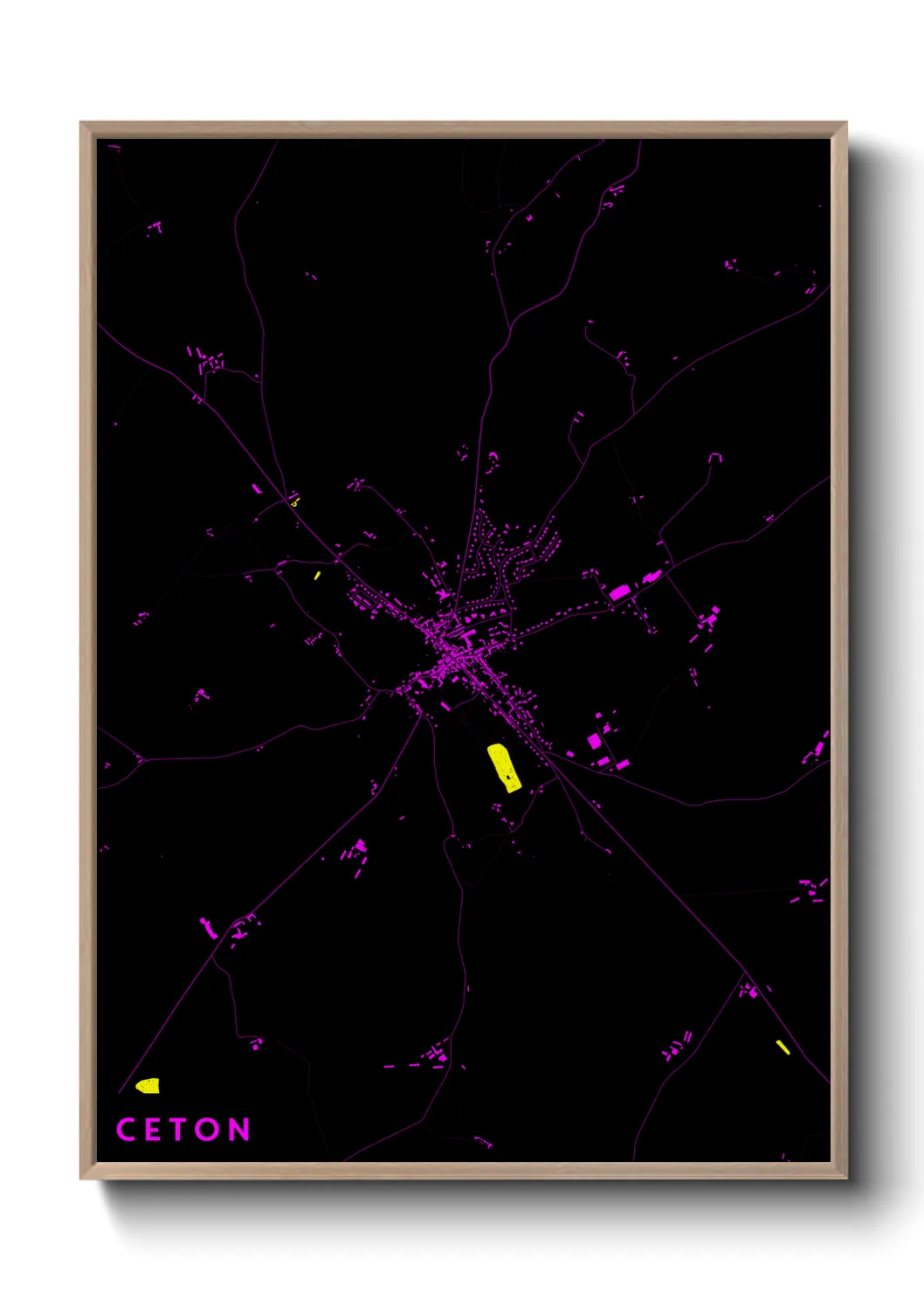 Une affiche de carte sur Ceton