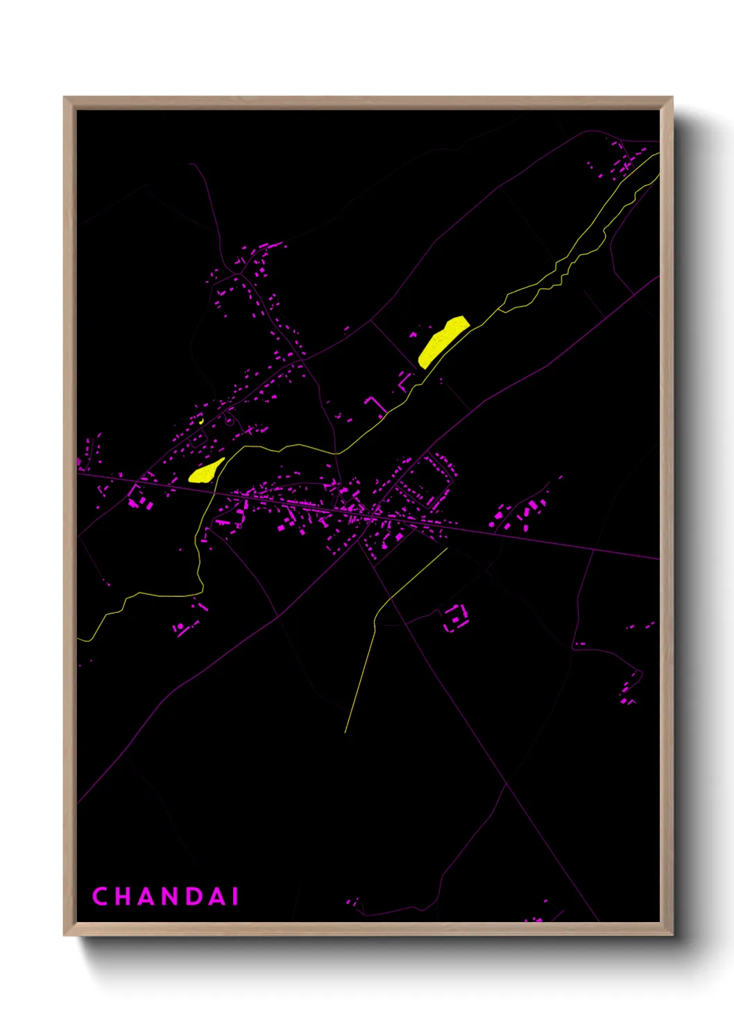 Une affiche de carte sur Chandai