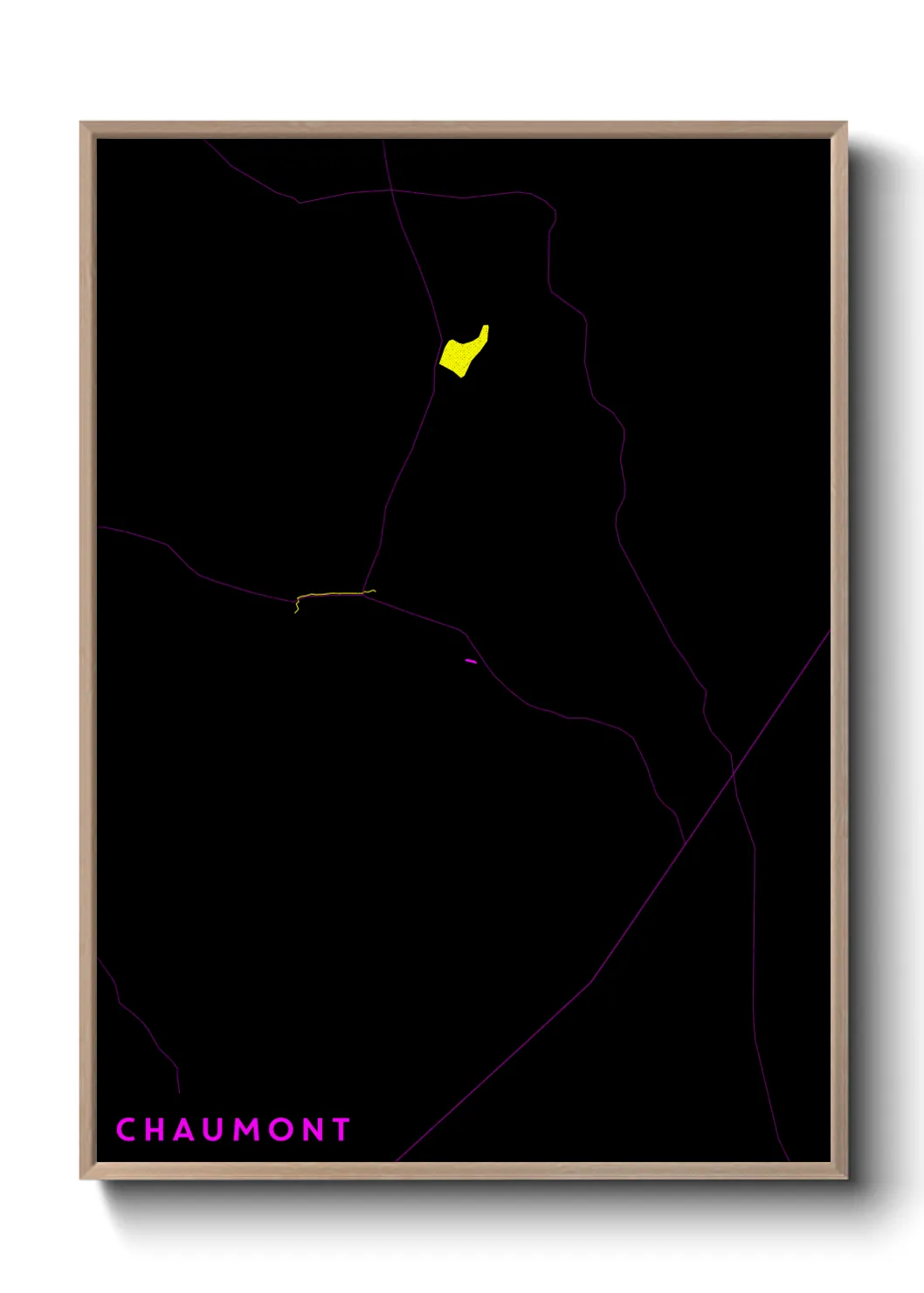 Une affiche de carte sur Chaumont