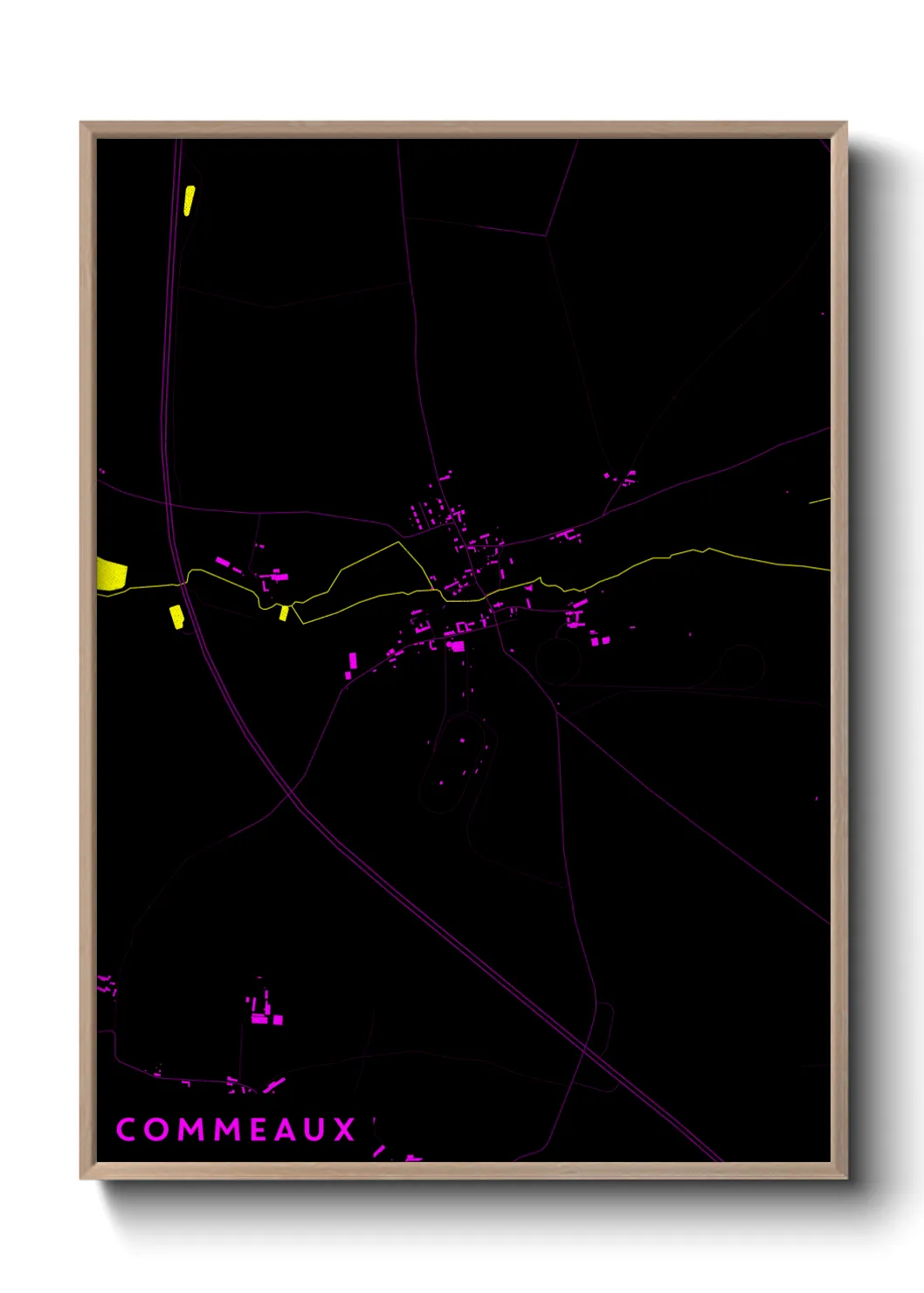 Une affiche de carte sur Commeaux