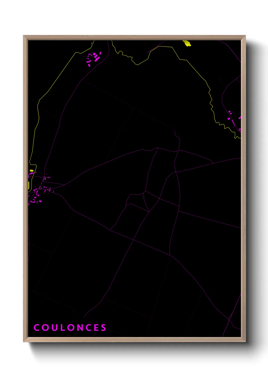 Une affiche de carte sur Coulonces