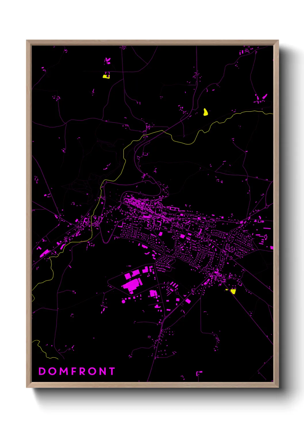 Une affiche de carte sur Domfront