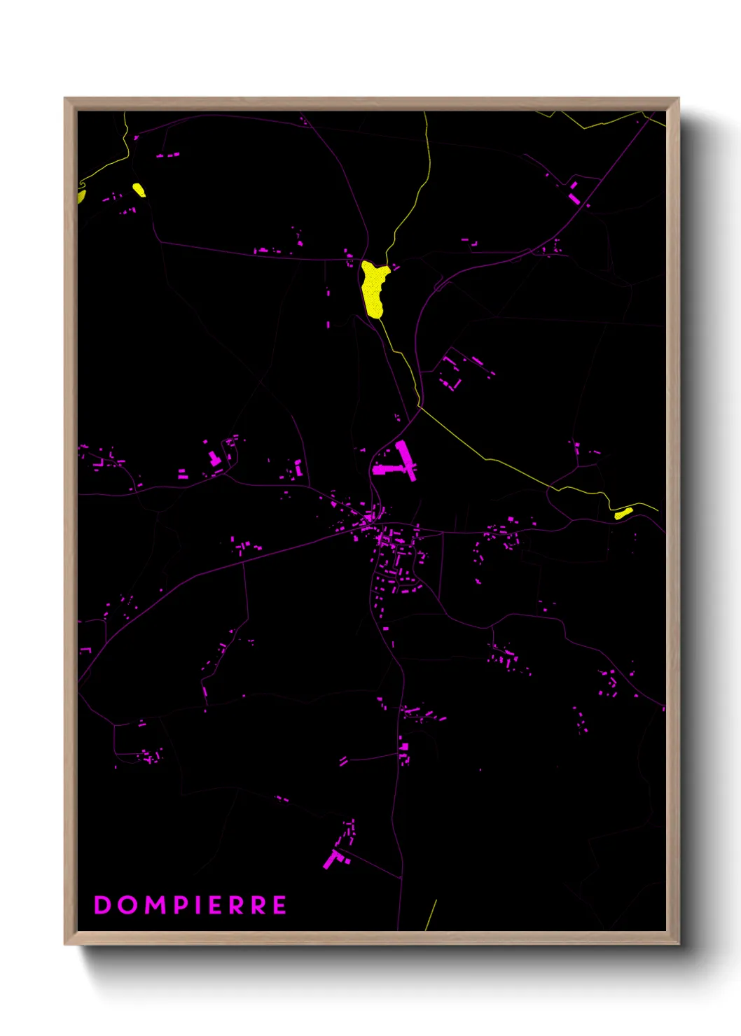 Une affiche de carte sur Dompierre