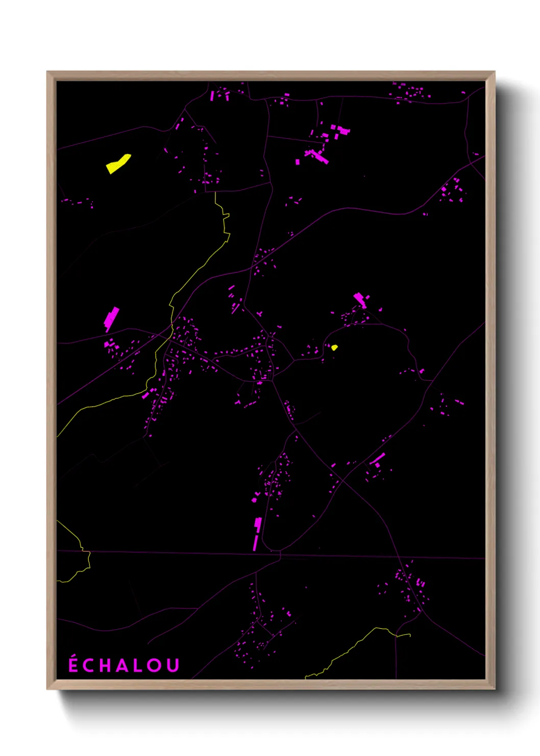 Une affiche de carte sur Échalou