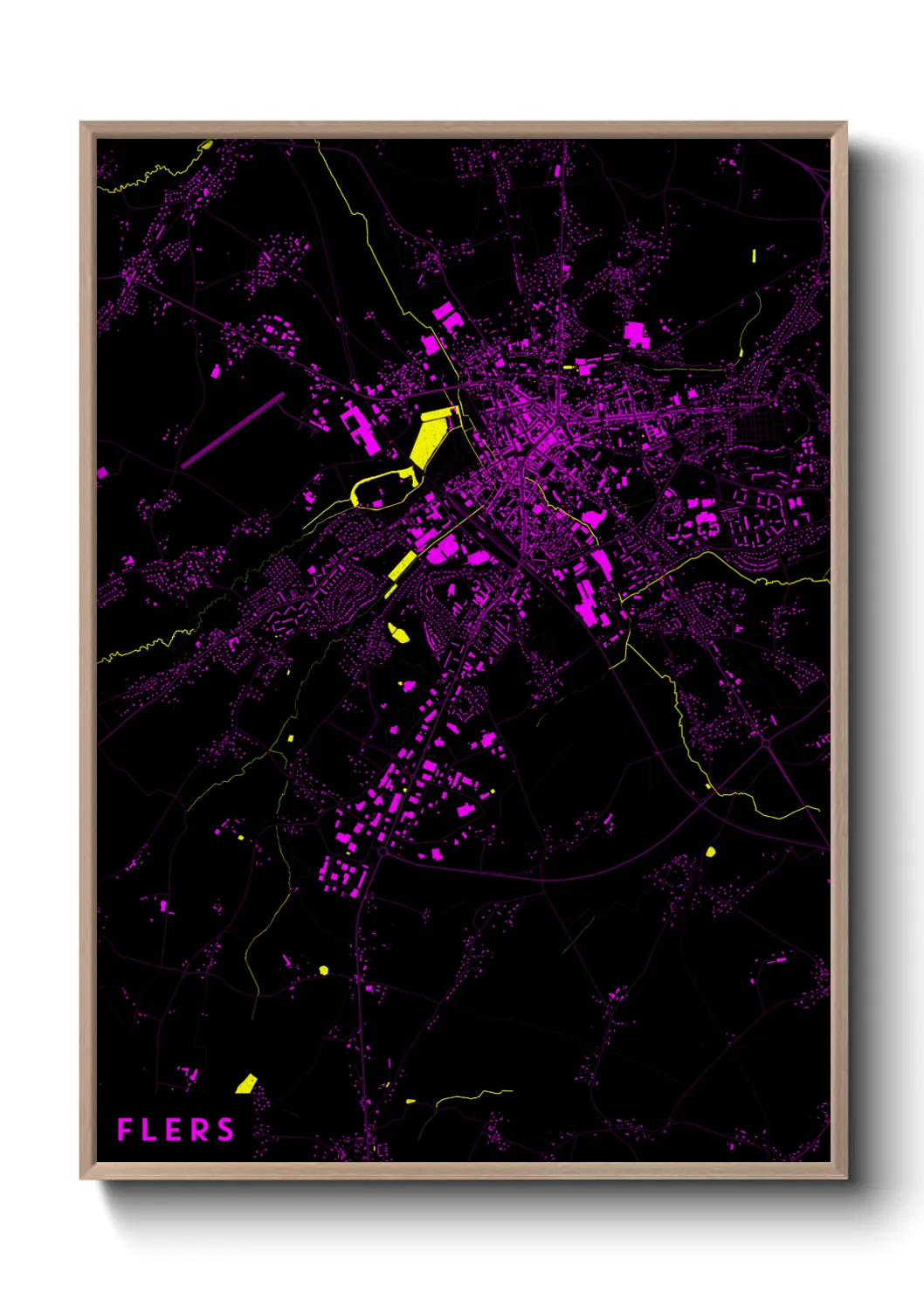Une affiche de carte sur Flers