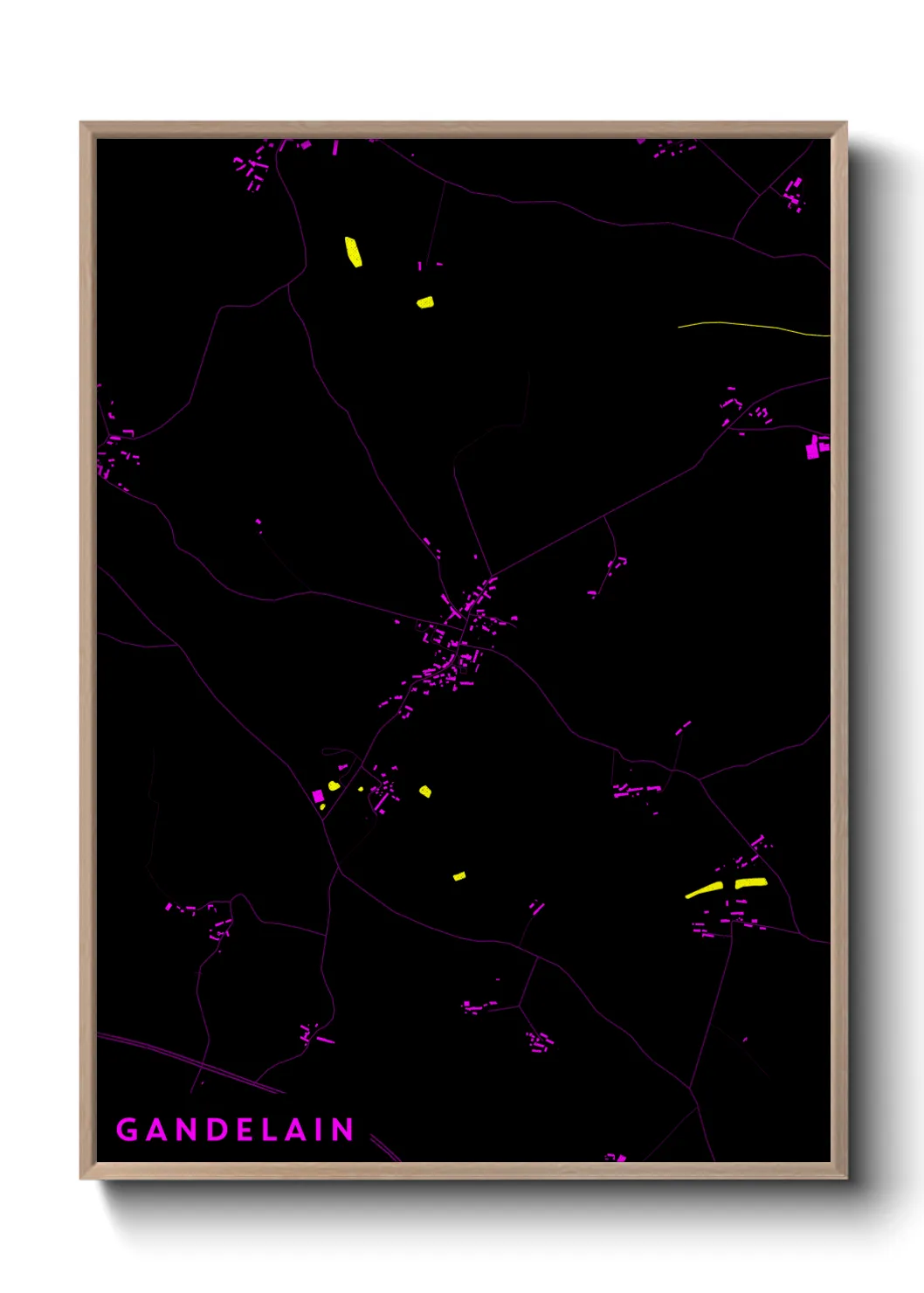 Une affiche de carte sur Gandelain