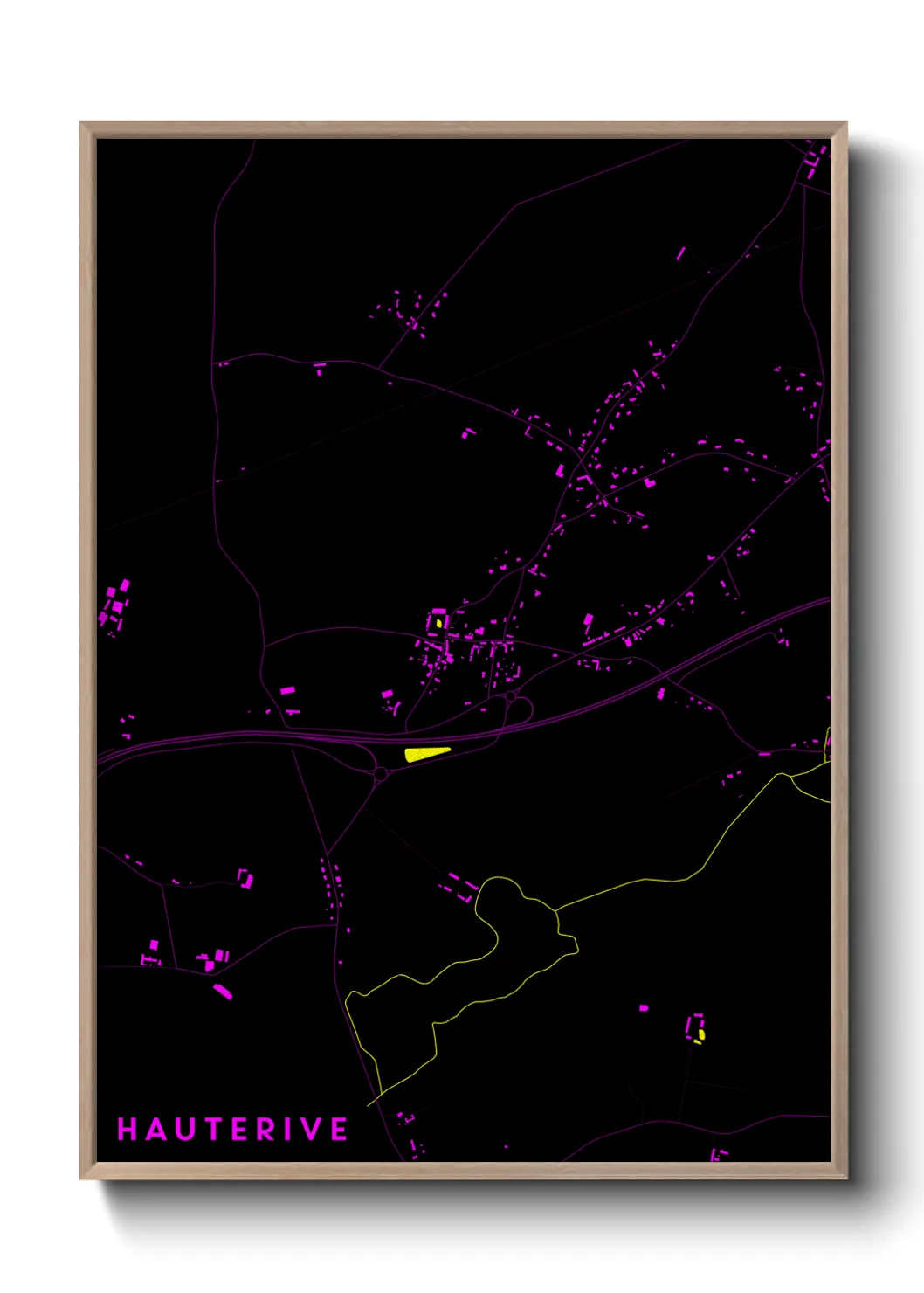 Une affiche de carte sur Hauterive