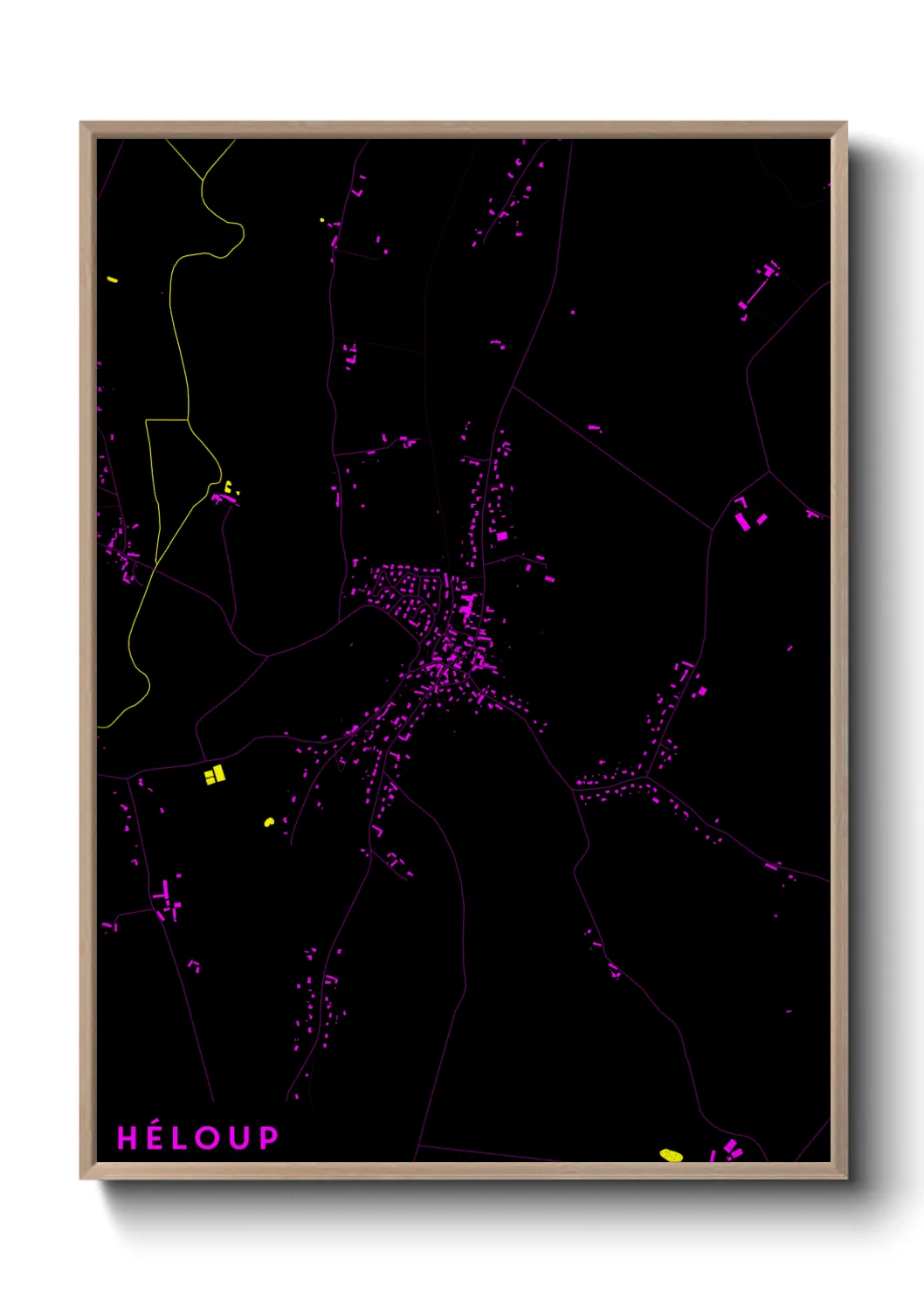 Une affiche de carte sur Héloup