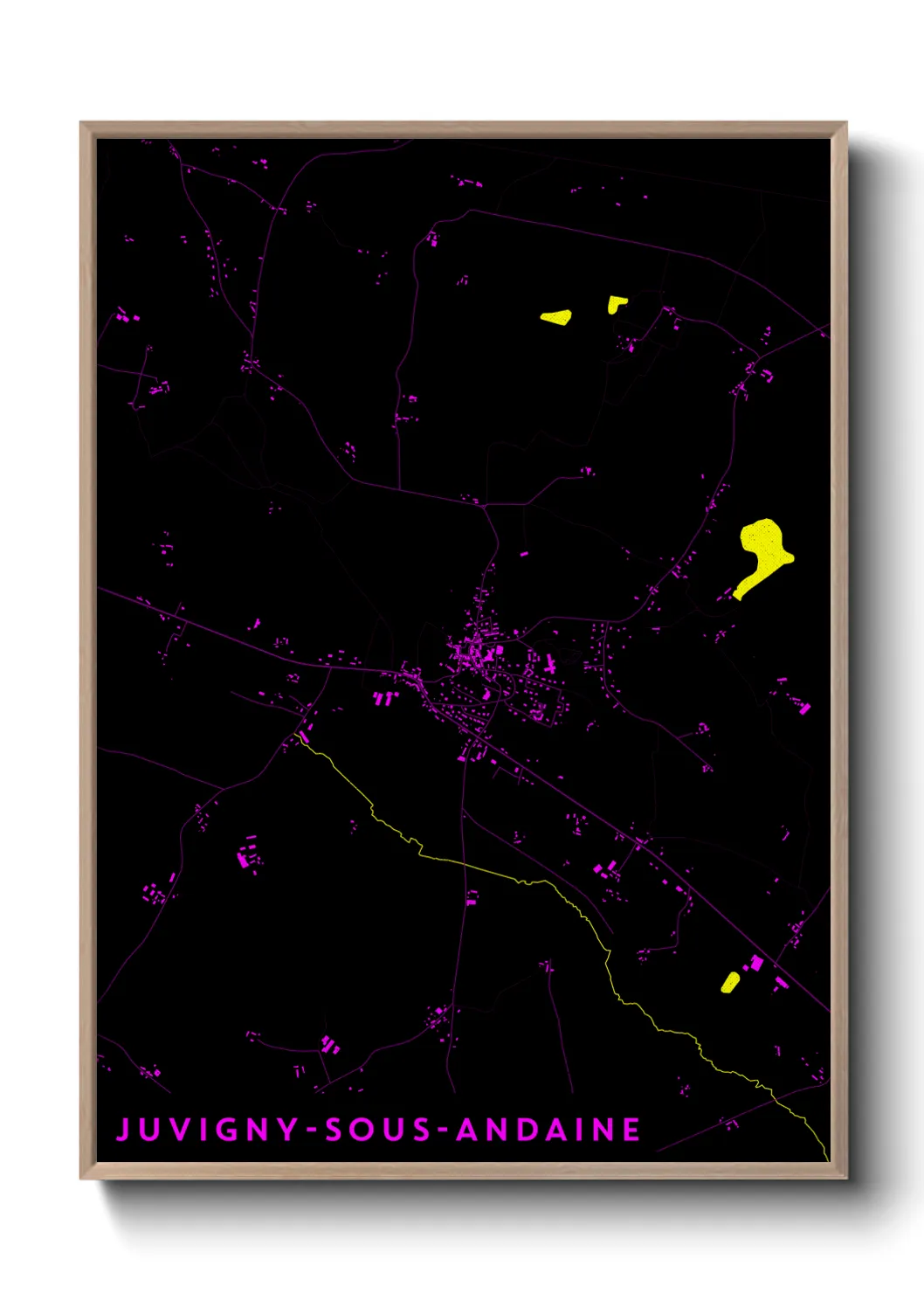 Une affiche de carte sur Juvigny-sous-Andaine