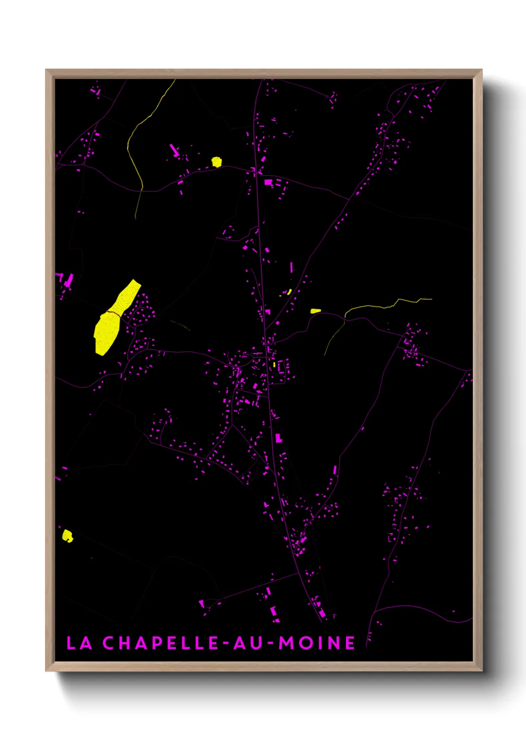 Une affiche de carte sur La Chapelle-au-Moine