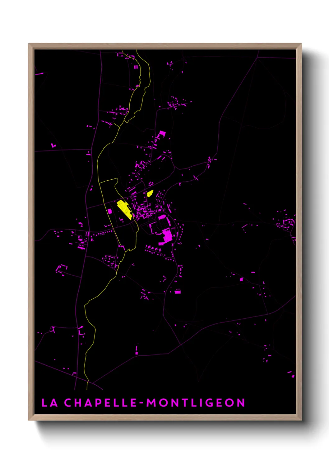Une affiche de carte sur La Chapelle-Montligeon