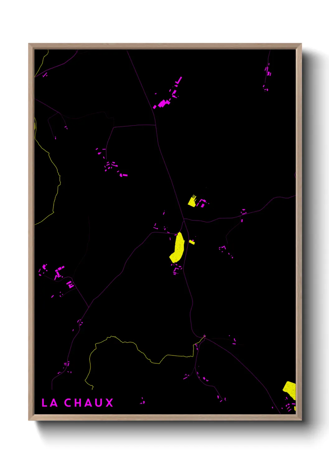 Une affiche de carte sur La Chaux