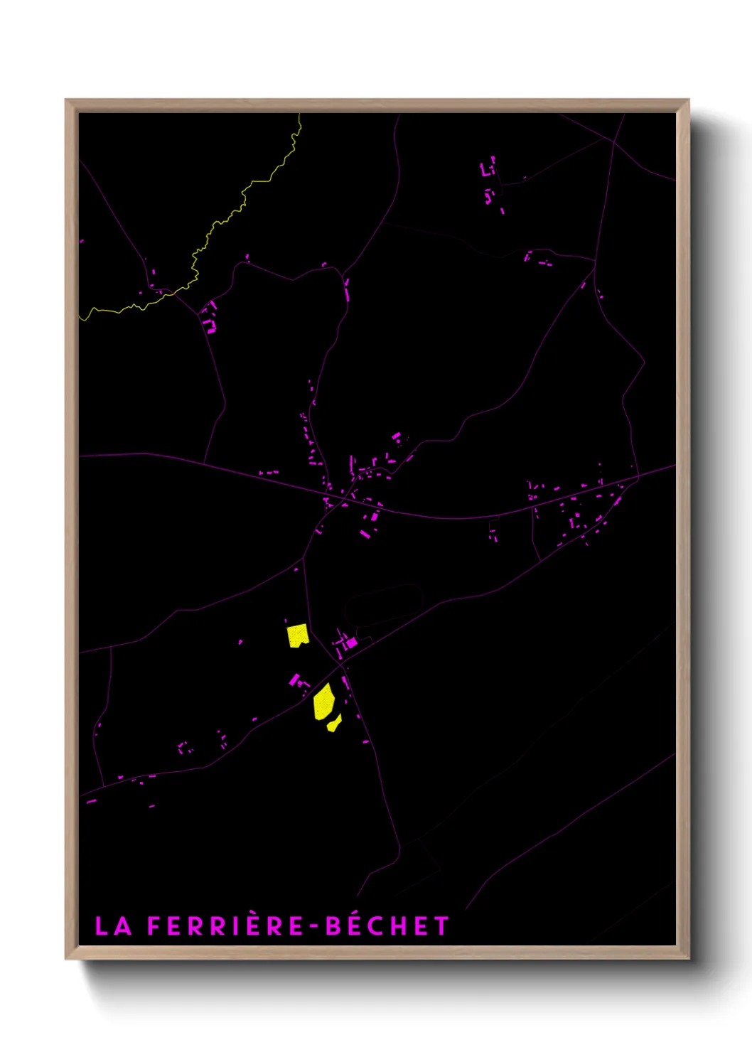 Une affiche de carte sur La Ferrière-Béchet