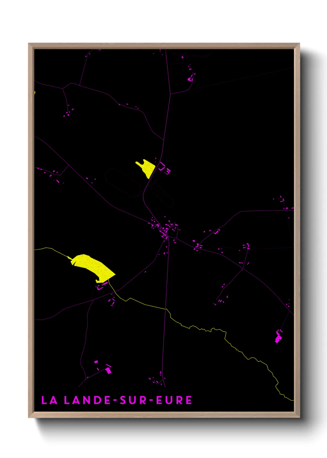 Une affiche de carte sur La Lande-sur-Eure