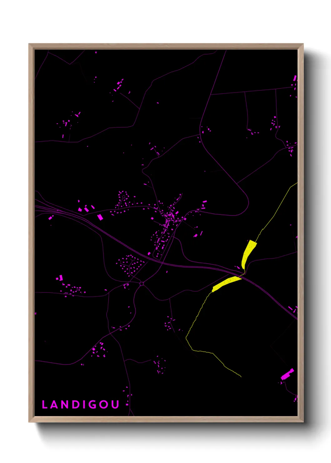 Une affiche de carte sur Landigou