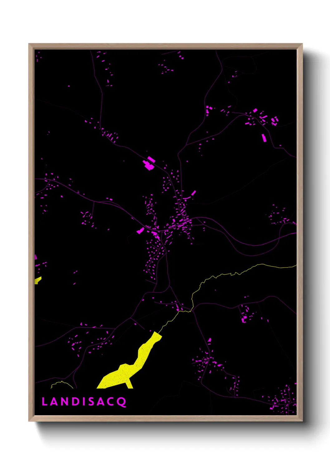 Une affiche de carte sur Landisacq